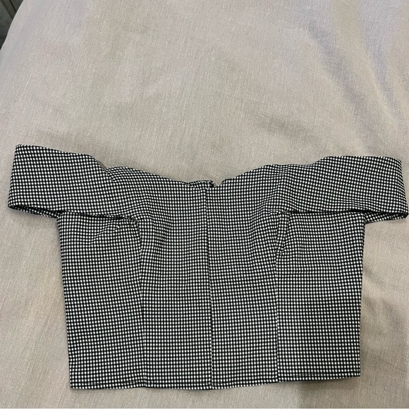 Dynamite women's black and white gingham crop top - Picture 1 of 4